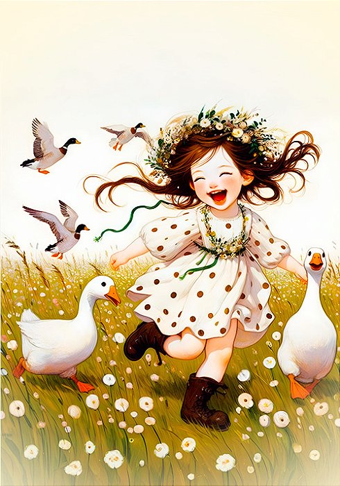 Papel de carta menina na natureza