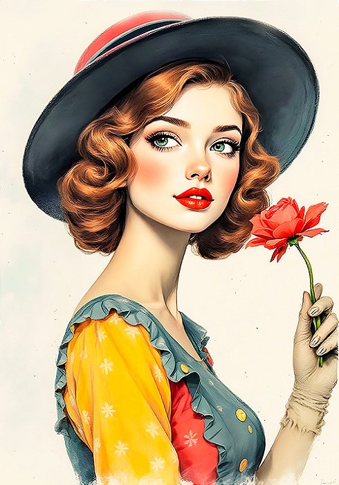 Papel de carta boneca vintage - original