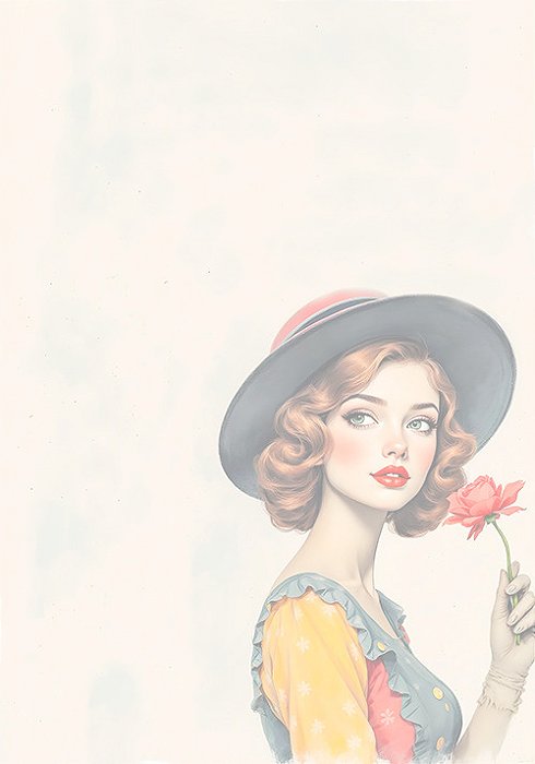 Papel de carta boneca vintage- original