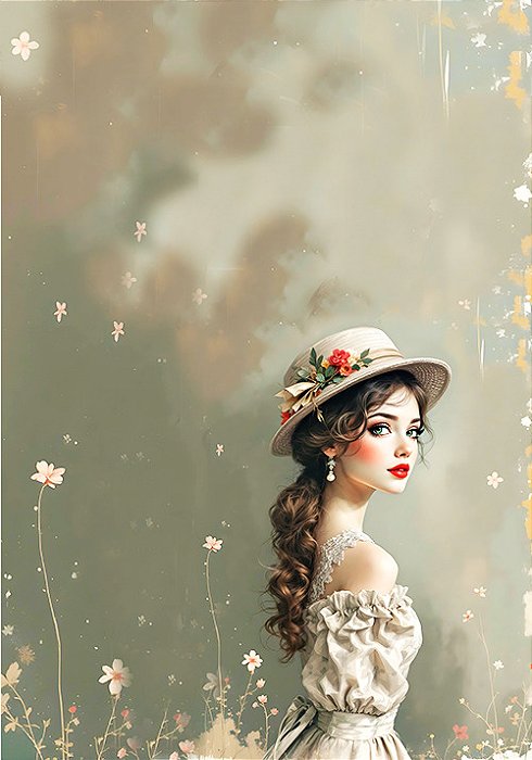 Papel de carta boneca vintage - original