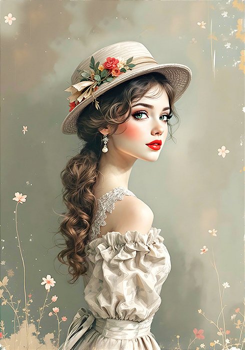 Papel de carta art big boneca vintage - original