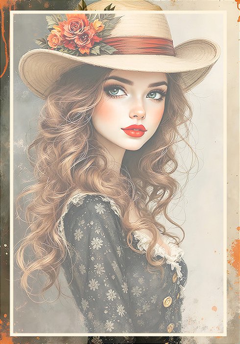 Papel de carta clarinho boneca vintage - original