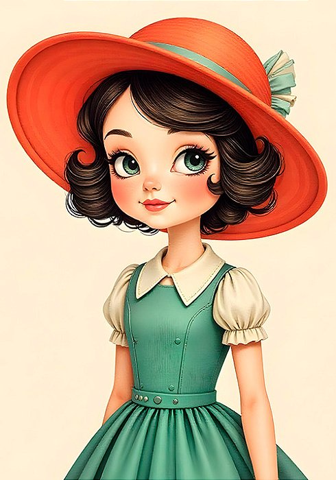 Papel de carta art big boneca charme - original