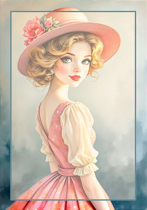 Papel de carta clarinho boneca vintage - original