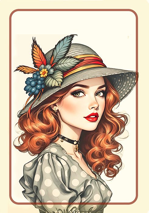 Papel de carta art big boneca vintage - original