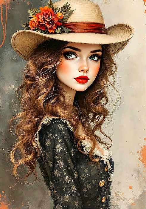 Papel de carta art big boneca vintage - original