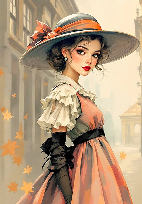 Papel de carta art big boneca vintage - original