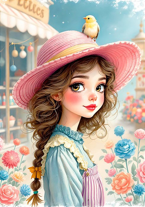 Papel de carta boneca  love doll - original