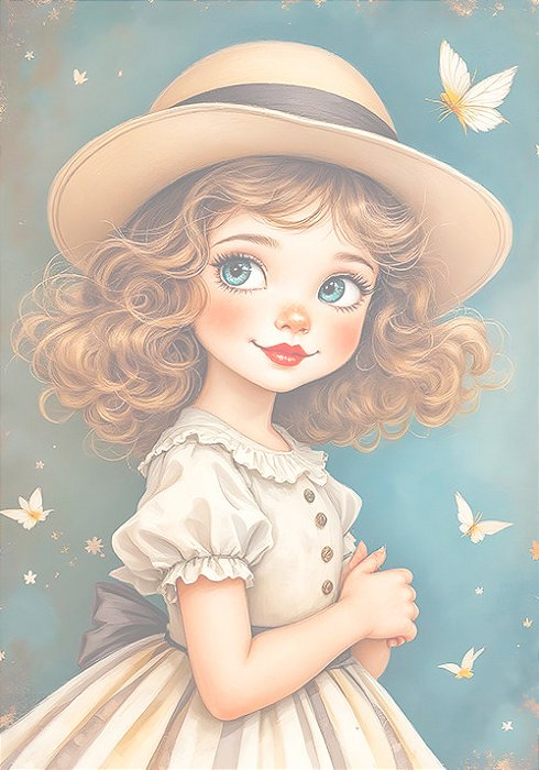 Papel de carta art big clarinho menininha antiga - original