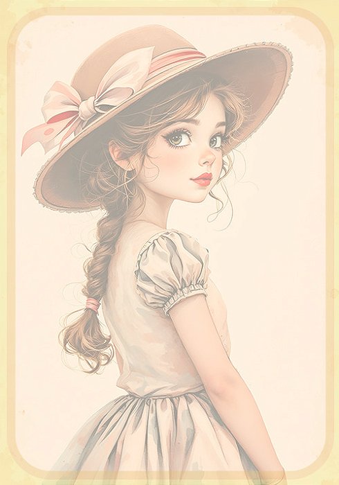 Papel de carta art big clarinho boneca vintage - original