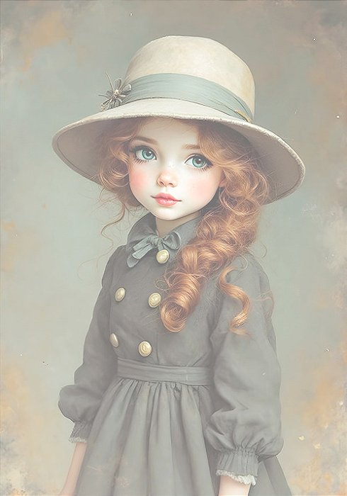 Papel de carta clarinho menina vintage - original