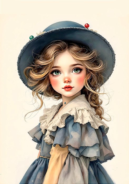 Papel de carta art big boneca vintage- original