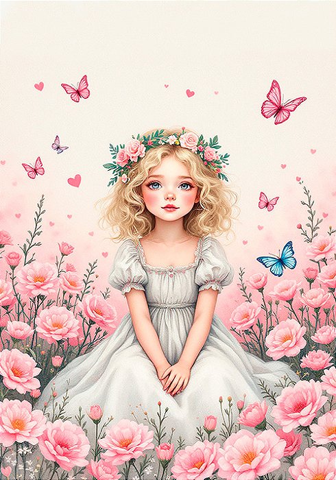 ORIGINAIS - Conjunto meninas borboletas  🦋  - 3 papéis de carta