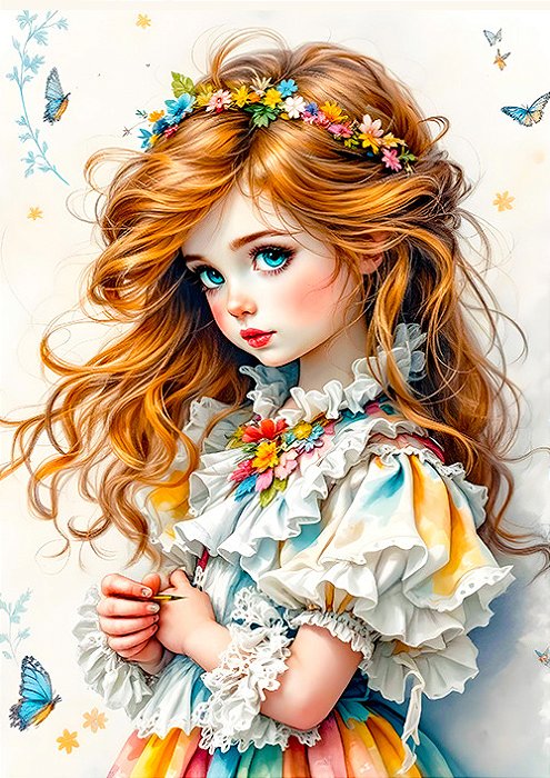 Papel de carta boneca de porcelana art big