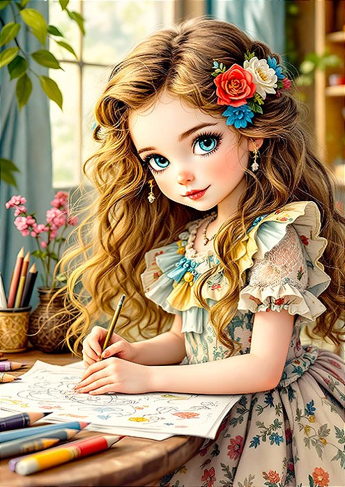 Papel de carta boneca vintage meu hobby - original