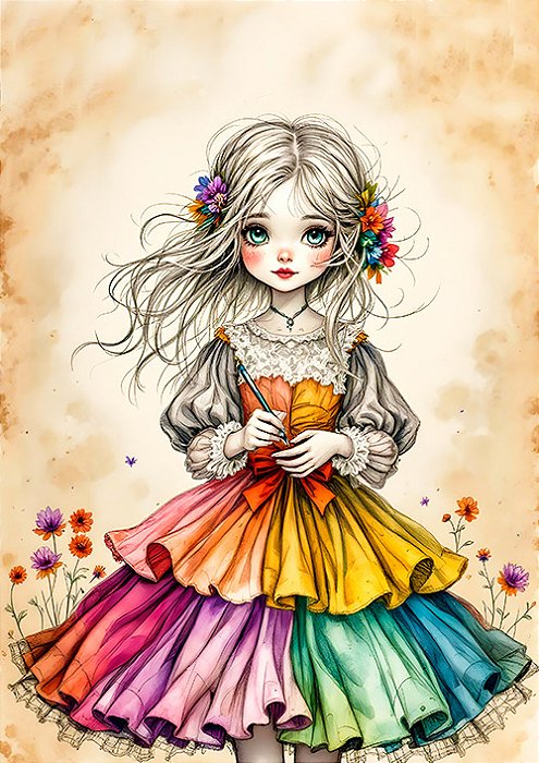Papel de carta boneca croquí