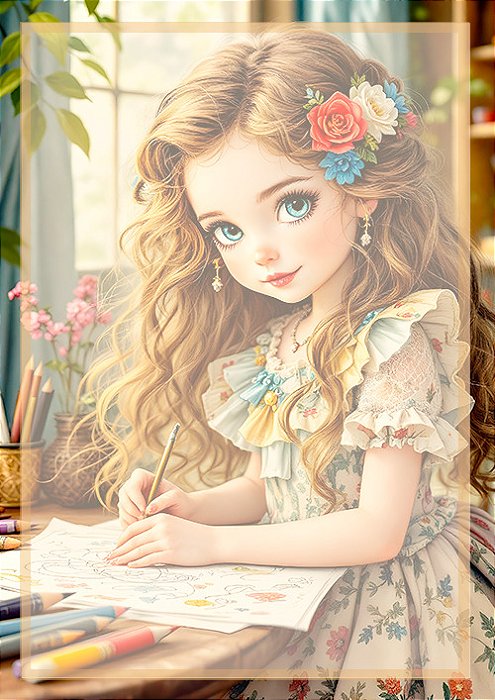 Papel de carta clarinho boneca vintage meu hobby