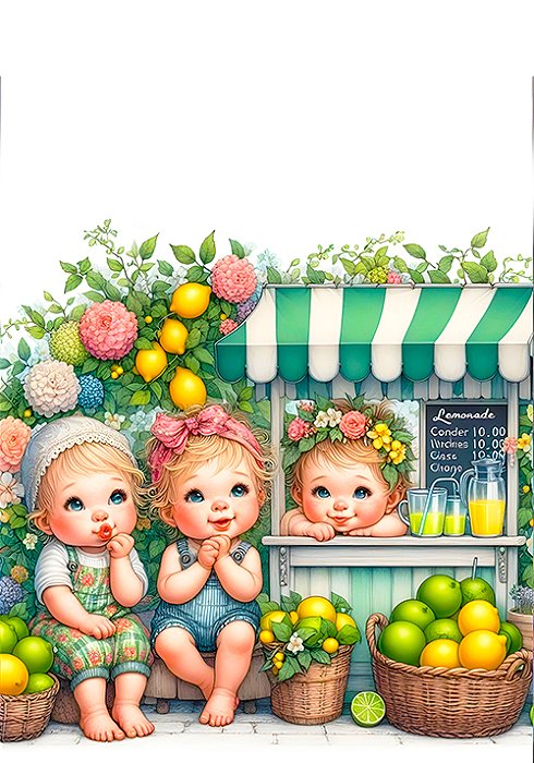 PAPEL DE CARTA BEBÊS LIMONADA