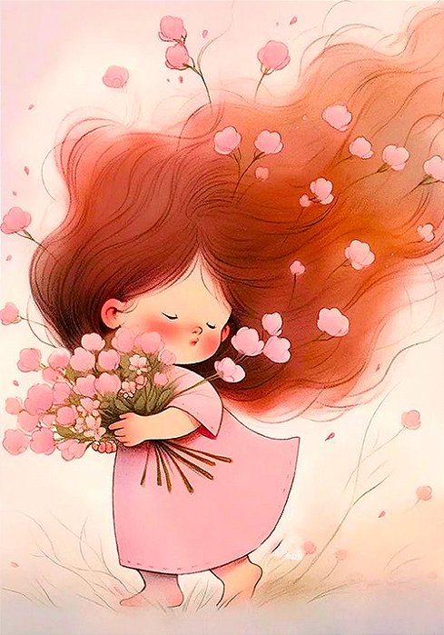 PAPEL DE CARTA MENINA RUIVA E ROSAS