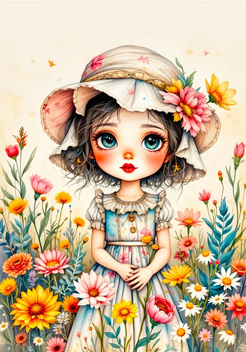 PAPEL DE CARTA MENINA FLORES - ORIGINAL número 4