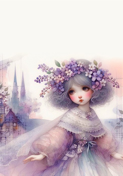 COLEÇÃO WISTERIA & ROSE - 6 PAPÉIS DE CARTA