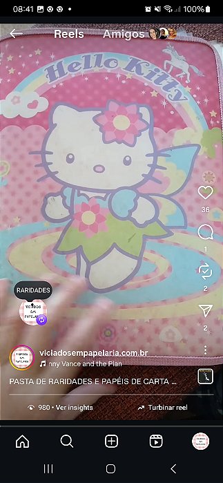 ANTIGO FICHARIO ARGOLADO COM ZIPER HELLO KITTY E PAPEIS DE CARTA- ASSISTIR VIDEO NO INSTAGRAM