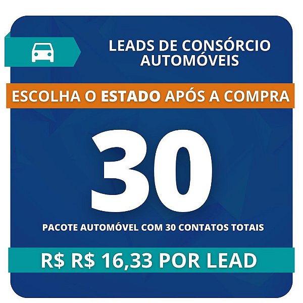 30 Leads de Consórcio de Automóvel