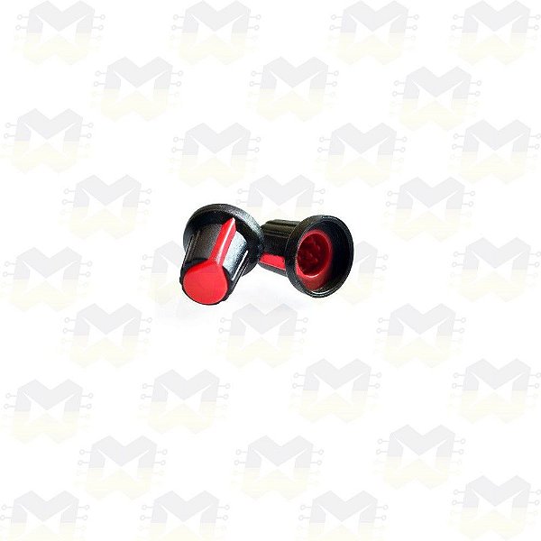 Knob Vermelho para Eixo 6mm Estriado