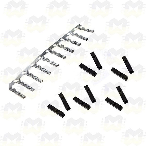 Conector Crimp Fêmea e Encapsulamento 1x1 para Wire Jumper - (10 unidades)