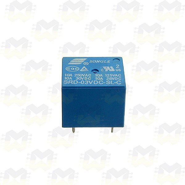 Relé 3V / 3.3V 10A Songle SRD-03VDC-SL-C