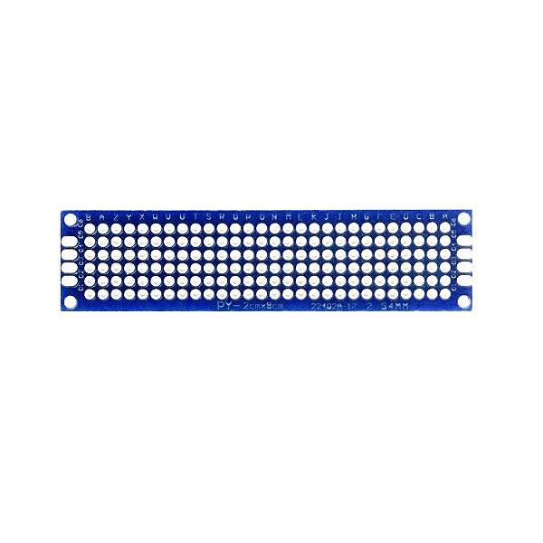Placa de Circuito Impresso Ilhada 2X8 Azul (168 furos)