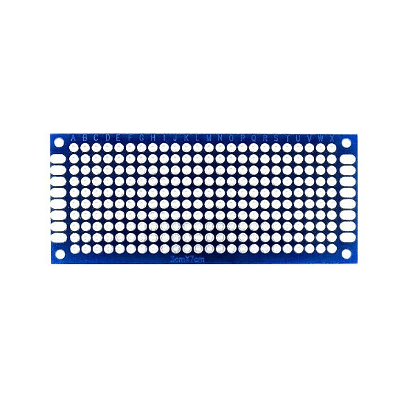 Placa de Circuito Impresso Ilhada 3X7 Azul (240 furos)