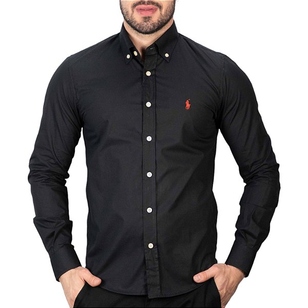 Camisa RL Classic Custom Fit Preta