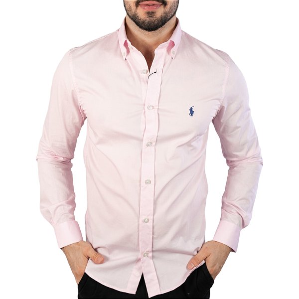 Camisa RL Classic Custom Fit Rosa