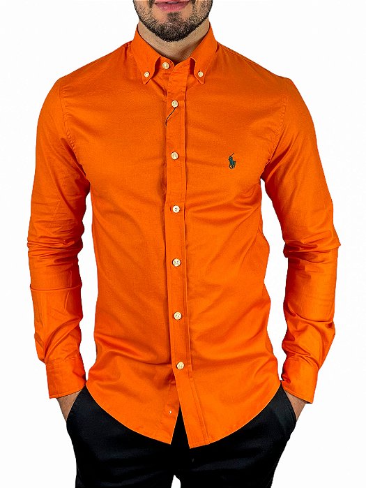 Camisa RL Oxford Custom Fit  Laranja