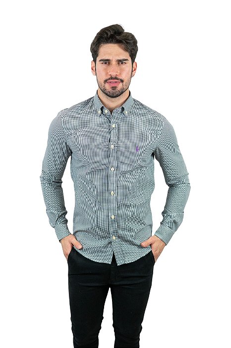 Camisa RL Micro-Xadrez Preta