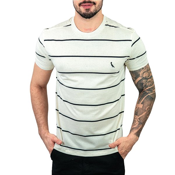 Camiseta Reserva Linho Off White Listrada