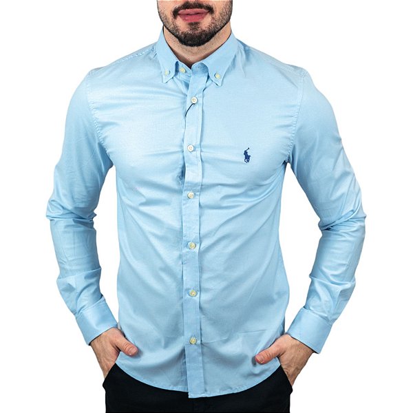Camisa RL Oxford Custom Fit Azul Raf