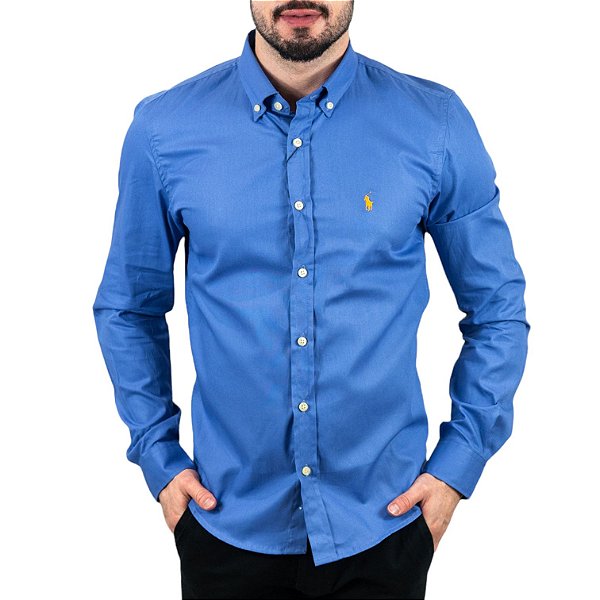 Camisa RL Custom Fit  Azul Indigo