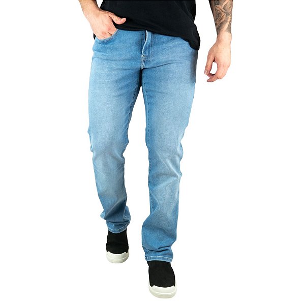 Calça Jeans Regular Slim Replay Waitom Azul Claro