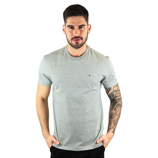 Camiseta Tommy Jeans Básica Cinza