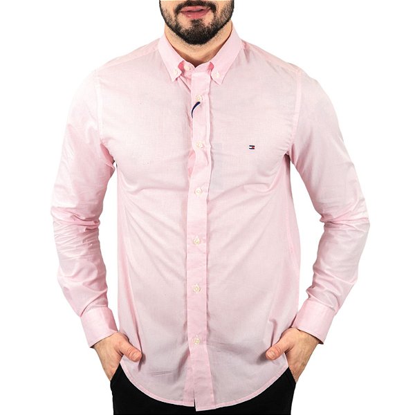 Camisa Tommy Jeans Regular Fit Rosa