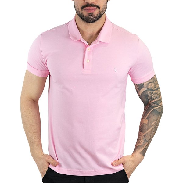 Camisa Polo Reserva Rosa Claro