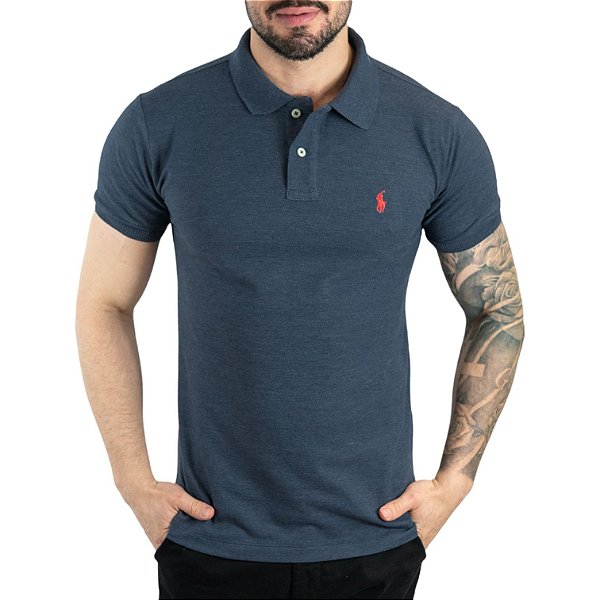 Camisa Polo RL Azul Marinho Mescla