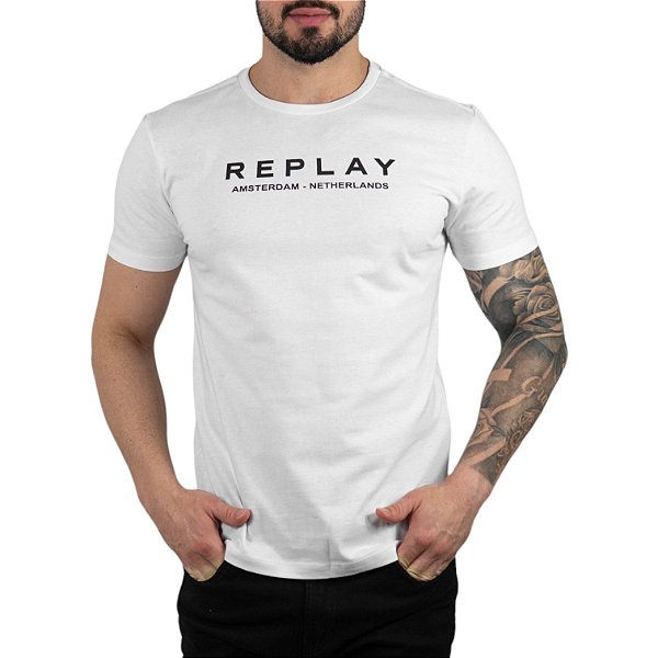 Camiseta Replay Amsterdam Branca - SALE