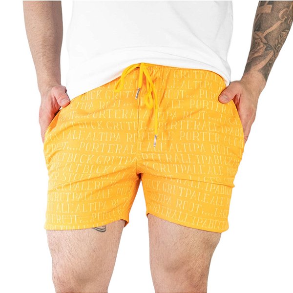 Shorts Red Feather All Beers Laranja
