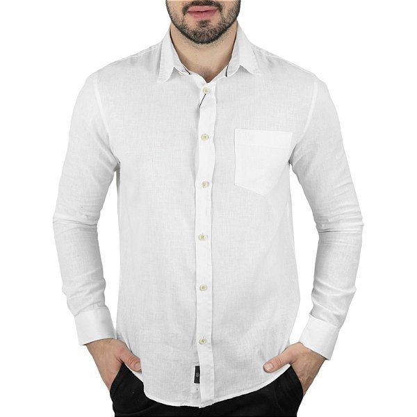 Camisa VersatiOld Linho Custom Fit Branca