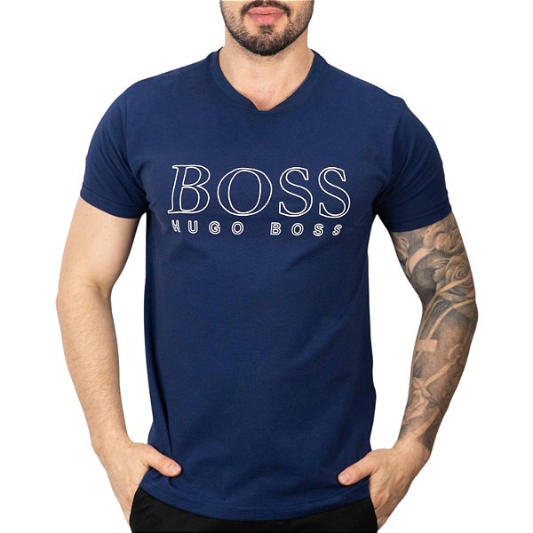 Camiseta Boss Contor Marinho