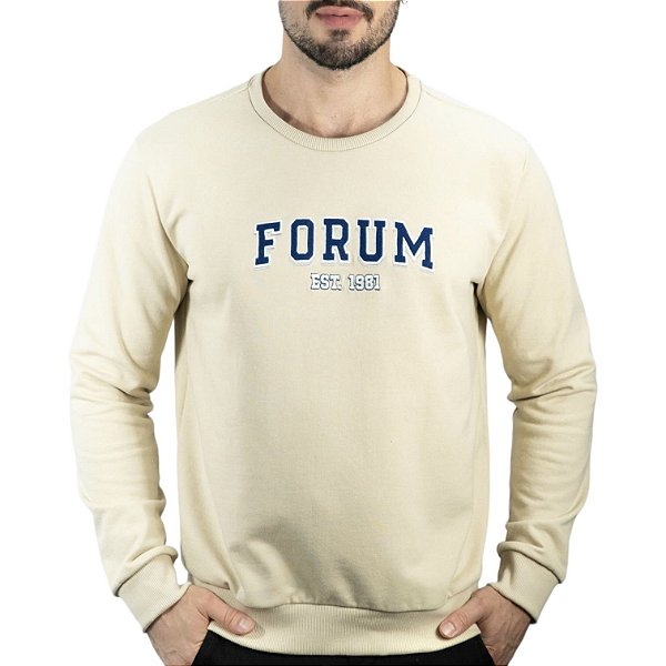 Moletom Forum Bordado Bege