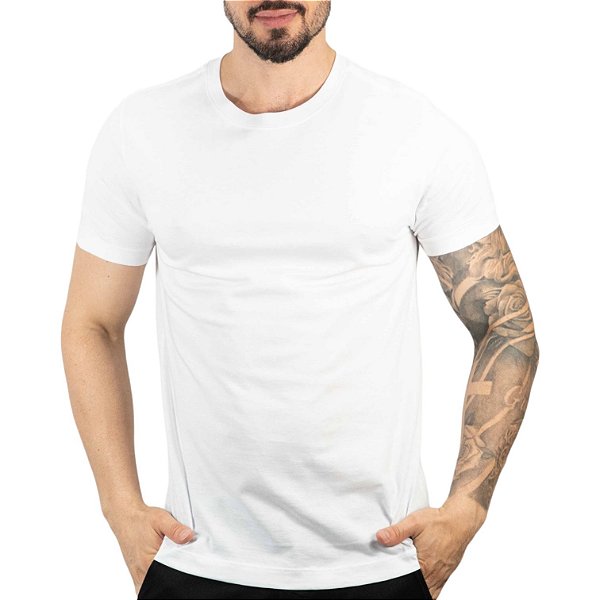 Camiseta Aramis Básica Algodão Peruano Branca